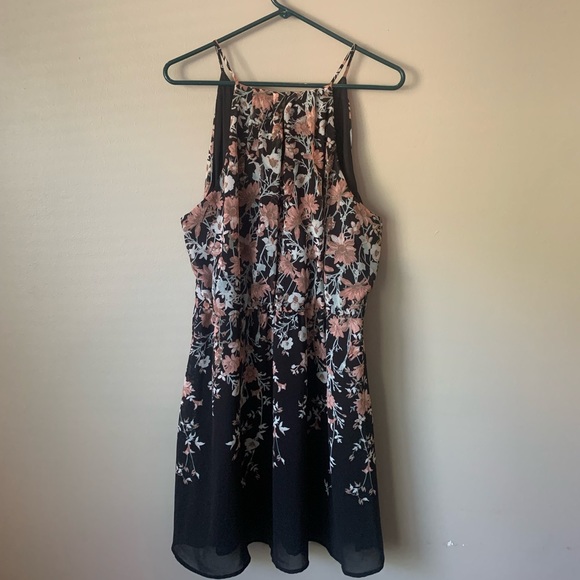 Maurices Black & Blush Pink Floral Dress - Picture 2 of 4